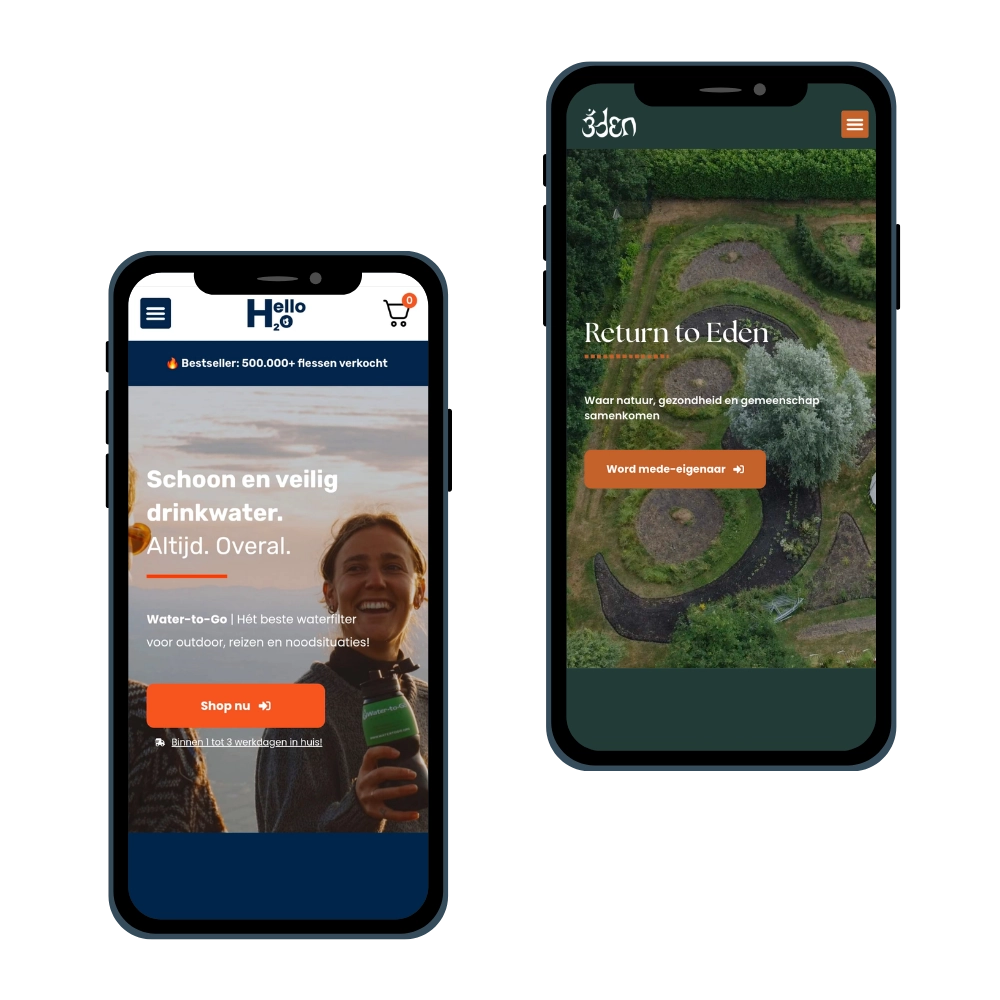 Voorbeeld van een website en webshop ontwerp door Site to Summit